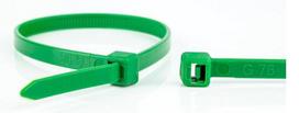 WKK Green plastic cable ties 200x3.6mm 100 pieces.