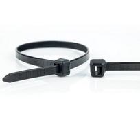 WKK Heavy-duty UV-resistant plastic cable ties, 370x7.6mm, 100 pieces.