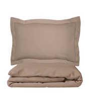 Premium satino patalynės komplektas Dark ecru, 200x220 cm