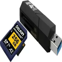 Delkin USB 3.1 Gen 1 SD & microSD A2 Memory Card Reader DDREADER-55