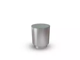 Cangas coffee table, Top marble green Gutemala, Base steel brushed nickel, Ø45x51.5 cm