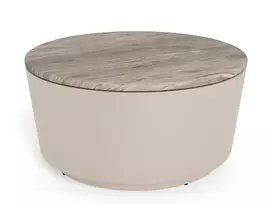 Cangas coffee table, Top marble grey Toronto, Base steel matt grey, Ø80x41.5 cm