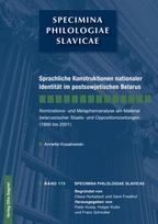 Sprachliche Konstruktionen Nationaler Identitaet Im Postsowjetischen Belarus