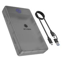 ICY BOX Externes Gehäuse für 2,5/3,5 SATA HDD /SSD, Host USB 3.2 Gen 1 bis 5Gbps Type-C/-A