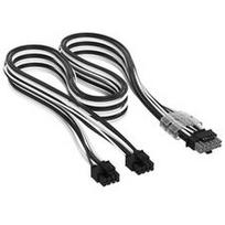 Corsair Premium Sleeved 2x 8-Pin zu 12V-2x6-Kabel, für Typ-5-Netzteil - schwarz/weiß
