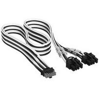Corsair Premium Sleeved 12V-2x6 zu 2x 6+2-Pin-PCIe-Kabel, Universal - schwarz/weiß