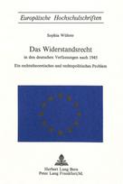 Das Widerstandsrecht in den deutschen Verfassungen nach 1945