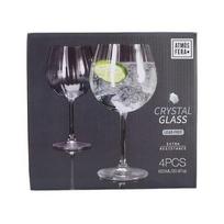 Džinio ir toniko taurės, krištolinės, 4 dalių rinkinys, 620 ml, elegantiškas kristalas