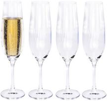 Šampano taurės kristalinės 260 ml, 4 dalių elegantiškų krištolo taurių rinkinys