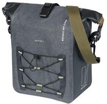 Sakwa pojedyncza BASIL NAVIGATOR STORM SINGLE PANNIER BAG MIK SIDE M 12-15 L, MIK System (ready to go) wodoodporna grey black (NEW)