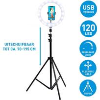 Žiedinė LED lempa su stovu, Ø30 cm, 140 led