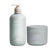 Reborn Black Mud Shampoo juodojo molio plaukų rinkinys šampūnas ir kaukė, 500 ml + 250 ml.