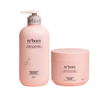 Reborn Hair Smoothing plaukų rinkinys šampūnas ir kaukė, 500 ml + 250 ml.