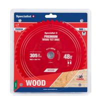 Medienos pjovimo diskas skersinio pjovimo staklėms SPECIALIST+ Wood Premium, 305x30 mm, 48 dantys