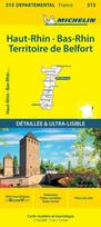 Bas-Rhin, Haut-Rhin, Territoire de Belfort - Michelin Local Map 315