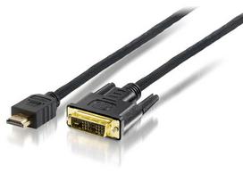 Equip HDMI-DVI-D Bi-Directional. 1920x1200/60Hz Stereo/Stereo. 5.00m black polybag