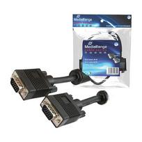 MediaRange VGA cable, D-Sub15 to D-Sub15, shielded, 5.00m, black, blister pack