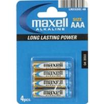 MAXELL AAA Alkaline Batteries, LR03, pack of 4.