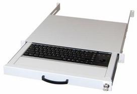 Aixcase 19" Rack 1U Keyboard DE Trackball PS2 AND USB light gray