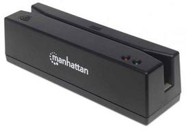 Manhattan USB magnetic card reader, three-track, black
