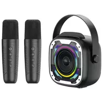 Blavec Portable Bluetooth Speaker WS-08 Karaoke Idol – 8W with 2 Microphones (WS08-2MB), Black