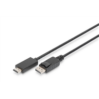 Adapteris Digitus HDMI (Male) į DisplayPort (Male) AK-340303-020-S 2m 4K palaikymas juodas