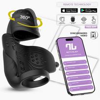 InToYou App Series Zonte Rotating Cap Vibrating Masturbator with App Black