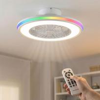 Lubų ventiliatorius su RGB LED apšvietimu, paslėptais sparnais ir nuotolinio valdymo pulteliu Nexory InnovaGoods