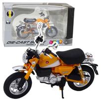 Retro motociklas Classic metalinis geltonas 1:12 su šviesomis