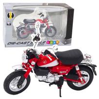 Retro motociklas Classic metalinis raudonas 1:12 su šviesomis