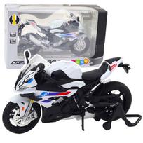 Metalinis sportinio motociklo modelis S1000 1:12 baltas