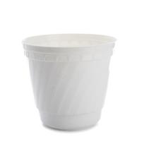 Gėlių vazonas Uniplastex Barok UDB22, plastikinis, Ø 22 cm, balta sp.