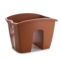 Balkoninis vazonas Prosperplast Crown DCRO240, plastikinis, 24 cm x 28 cm, Ø 24 cm, ruda sp.