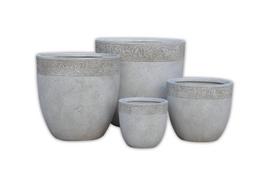 Gėlių vazonas Domoletti LT3713-2S, keramika/molis, Ø 36 cm, pilka sp.
