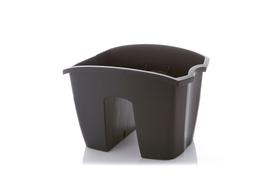 Balkoninis vazonas Prosperplast Crown DCRO240, plastikinis, 24 cm x 28 cm, Ø 24 cm, pilka sp.