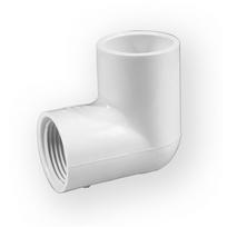 Alkūnė Nibco PVC 407-005, 90 °, 1/2 colio - Išorinis sriegis/1/2 colio - Klijuojamas vidus, polivinilchloridas (pvc)