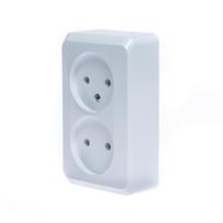 Dvivietis kištukinis lizdas Schneider Electric Prima WDE001040, be įžeminimo, balta sp.