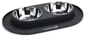 Stovas su dubenėliais šuniui Beeztees Silicone & Stainless Steel, 1 l, 40 cm x 24 cm, sidabro sp.