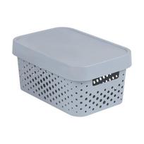 Daiktadėžė su dangčiu, daiktų saugojimo/žaislams Curver Infinity Dots, 4.5 l, pilka sp., 27 x 19 x 12 cm