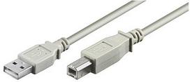 Kabelis MicroConnect USB 2.0 A to B USB Type A Male (vyriška), USB Type B Male (vyriška), 1.8 m, pilka sp.
