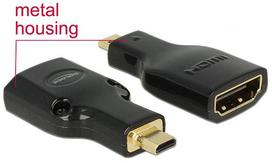 Adapteris Delock HDMI female, Micro HDMI female, juoda sp.