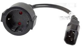 Adapteris Lanberg IEC C14 / Schuko Schuko, IEC 320 C14, 0.2 m, juoda sp.