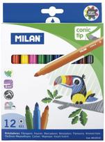 Flomasteriai Milan, vienpusiai, 12 vnt.
