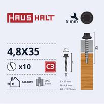 Savisriegis Haushalt, 4.8 mm x 35 mm, 10 vnt.