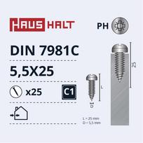 Savisriegis Haushalt, 5.5 mm x 25 mm, 25 vnt.