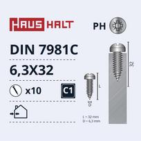 Savisriegis Haushalt, 6.3 mm x 32 mm, 10 vnt.