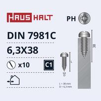 Savisriegis Haushalt, 6.3 mm x 38 mm, 10 vnt.