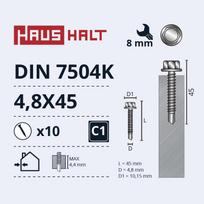 Savisriegis Haushalt, 4.8 mm x 45 mm, 10 vnt.