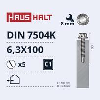 Savisriegis Haushalt, 6.3 mm x 100 mm, 5 vnt.