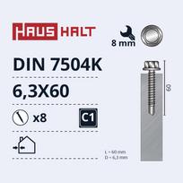 Savisriegis Haushalt, 6.3 mm x 60 mm, 8 vnt.